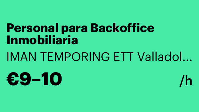Personal para Backoffice Inmobiliaria