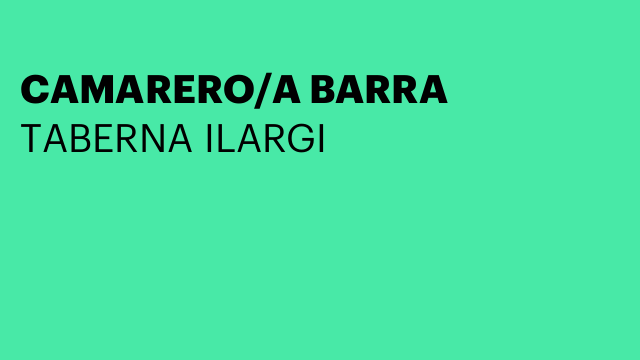 CAMARERO/A BARRA
