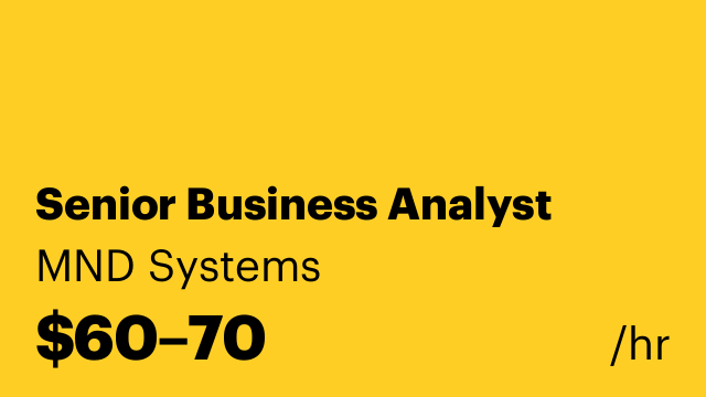 Senior Business Analyst