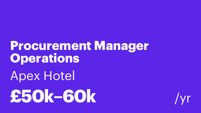 Procurement Manager Operations