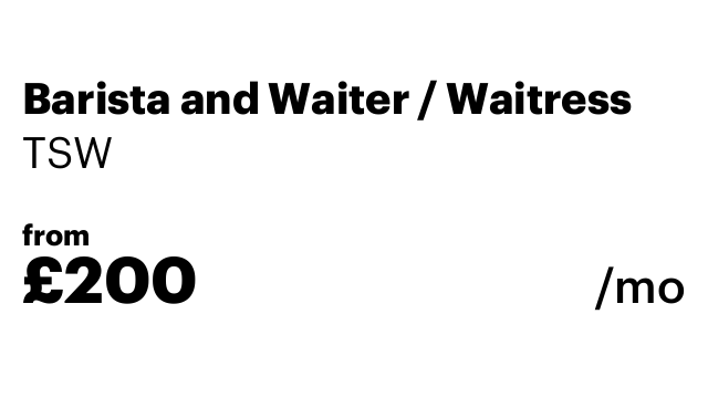 Barista and Waiter / Waitress
