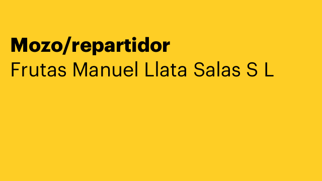 Mozo/repartidor