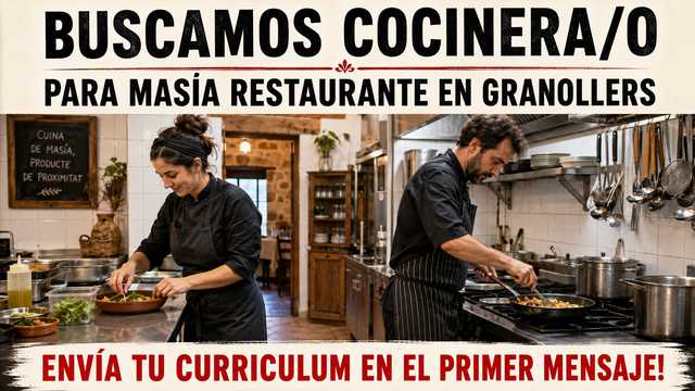 COCINERO/A MASÍA RESTAURANTE GRANOLLERS