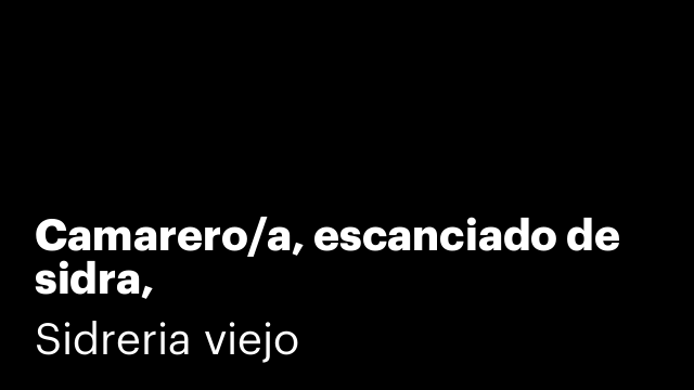 Camarero/a, escanciado de sidra,