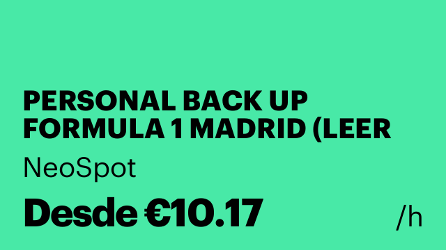 PERSONAL BACK UP FORMULA 1 MADRID (LEER BIEN)