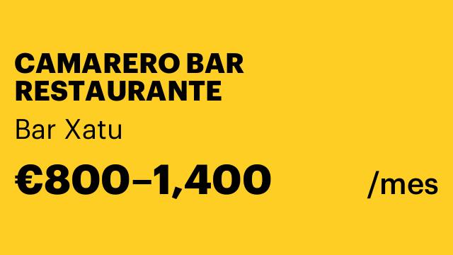 CAMARERO BAR RESTAURANTE