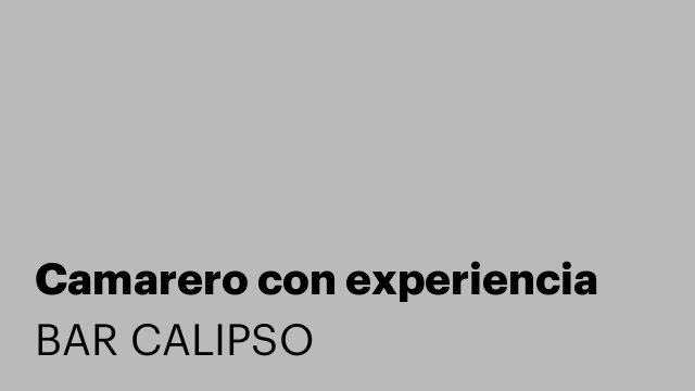 Camarero con experiencia