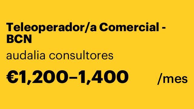 Teleoperador/a Comercial - BCN