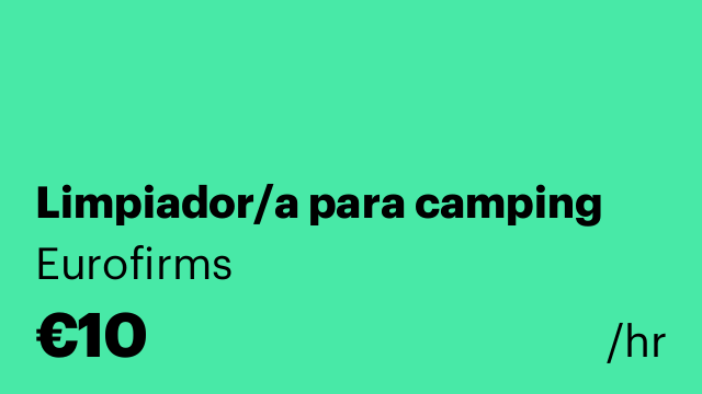 Limpiador/a para camping
