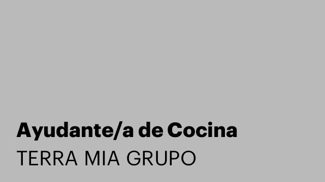 Ayudante/a de Cocina