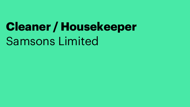 Cleaner / Housekeeper