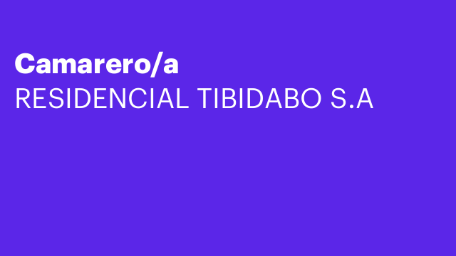 Camarero/a
