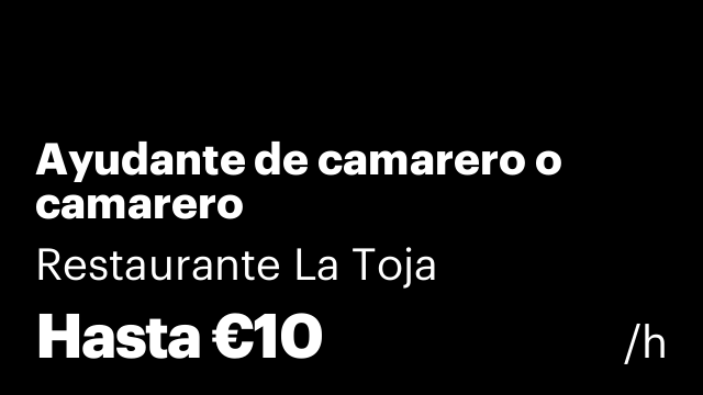 Ayudante de camarero o camarero