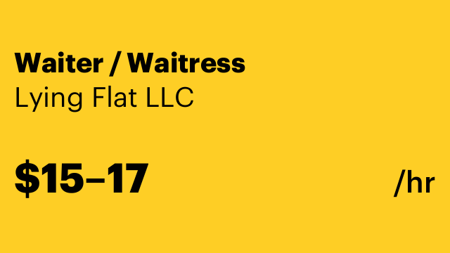 Waiter / Waitress