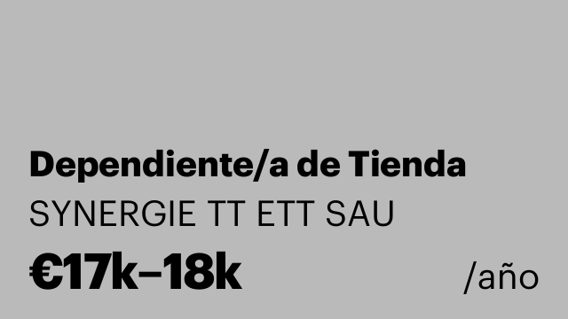 Dependiente/a de Tienda