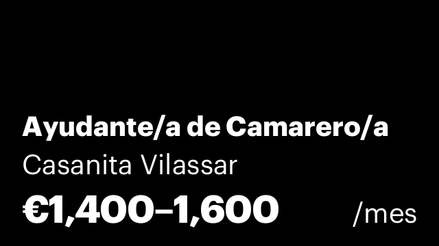 Ayudante/a de Camarero/a