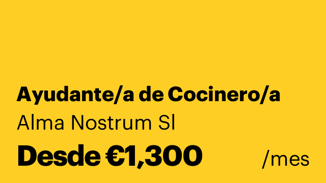 Ayudante/a de Cocinero/a