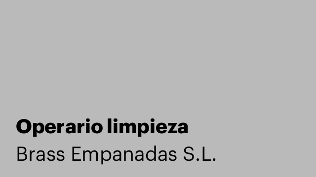 Operario limpieza
