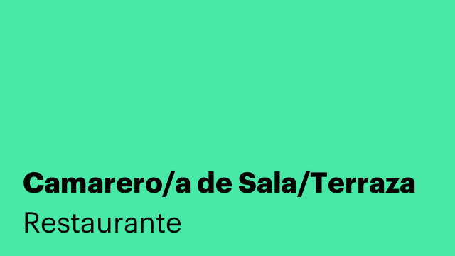 Camarero/a de Sala/Terraza