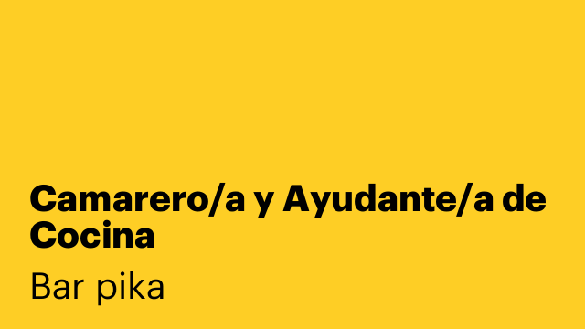 Camarero/a y Ayudante/a de Cocina