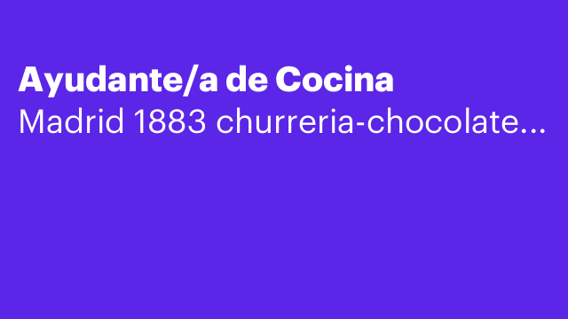 Ayudante/a de Cocina
