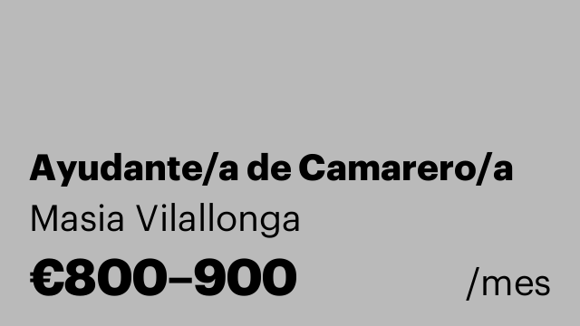 Ayudante/a de Camarero/a