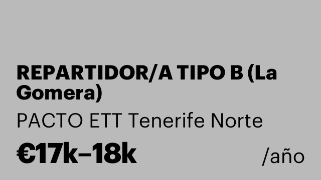 REPARTIDOR/A TIPO B (La Gomera)