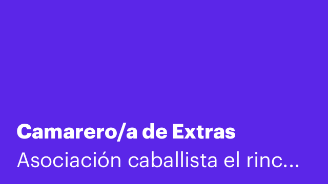 Camarero/a de Extras