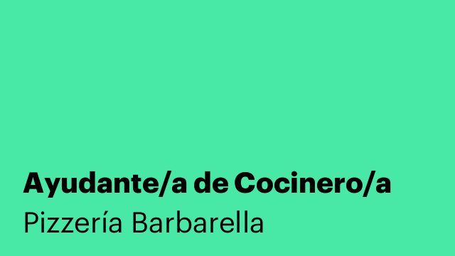 Ayudante/a de Cocinero/a