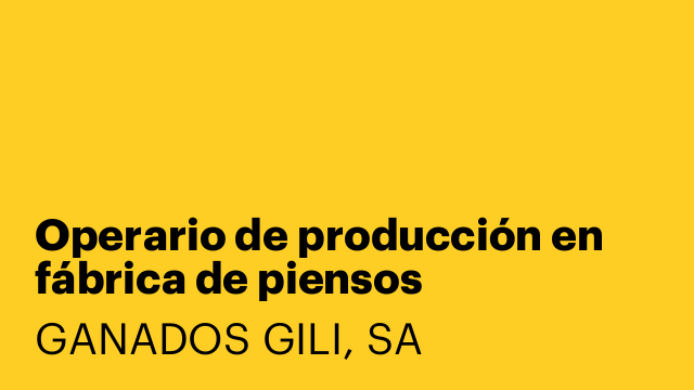 Operario de producción en fábrica de piensos