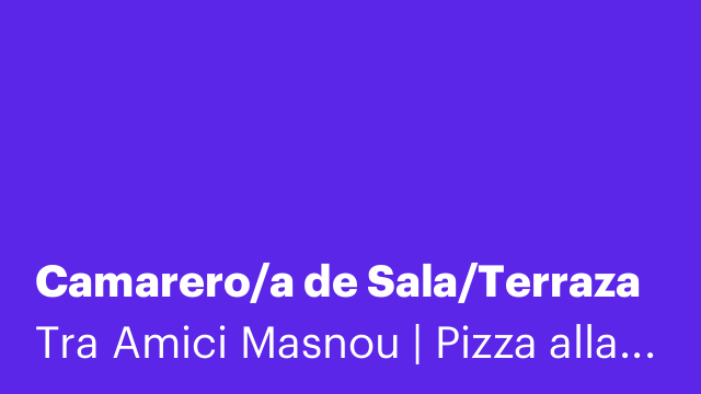 Camarero/a de Sala/Terraza
