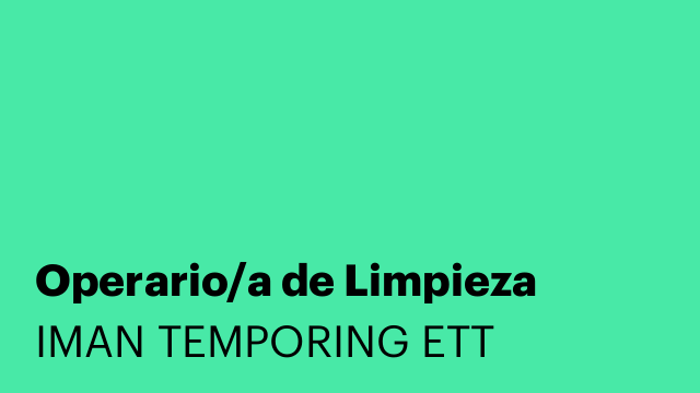 Operario/a de Limpieza