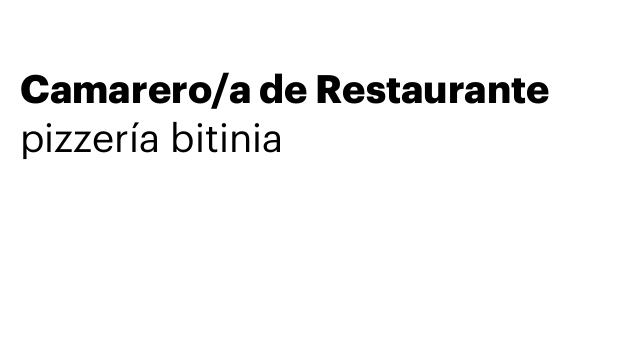 Camarero/a de Restaurante