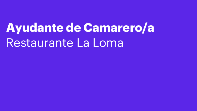 Ayudante de Camarero/a