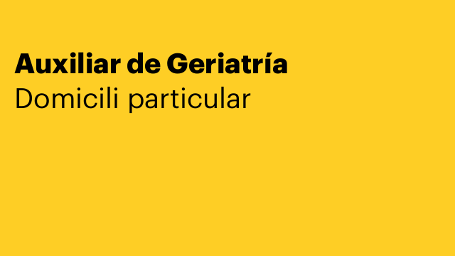 Auxiliar de Geriatría
