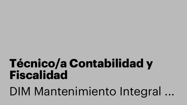 Técnico/a Contabilidad y Fiscalidad