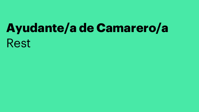 Ayudante/a de Camarero/a