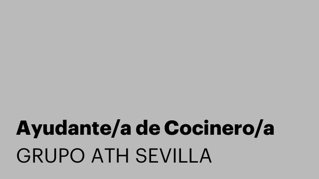 Ayudante/a de Cocinero/a