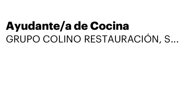 Ayudante/a de Cocina