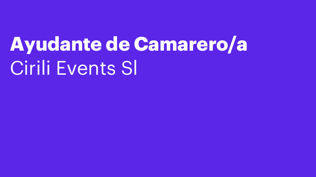 Ayudante de Camarero/a