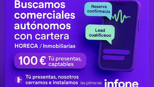 Comerciales autónomos con cartera (100€/cliente)
