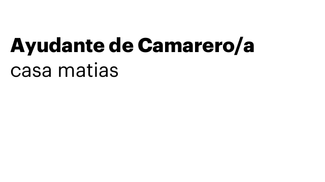 Ayudante de Camarero/a