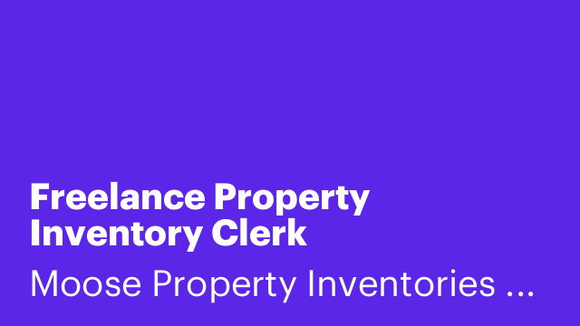 Freelance Property Inventory Clerk