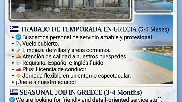 Luxury Villa Cleaner / Guest Service (Seasonal in Greece)
