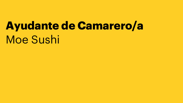 Ayudante de Camarero/a