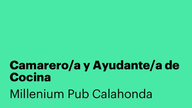 Camarero/a y Ayudante/a de Cocina