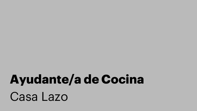 Ayudante/a de Cocina