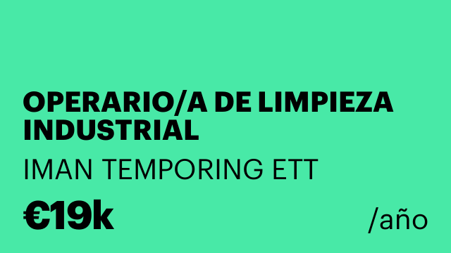 OPERARIO/A DE LIMPIEZA INDUSTRIAL (Etxarri-Aranatz)