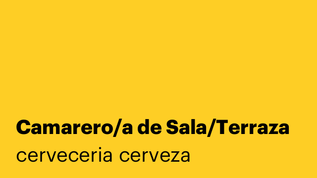 Camarero/a de Sala/Terraza