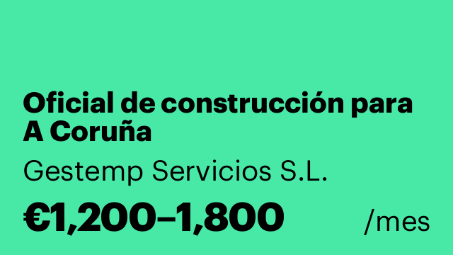 Oficial de construcción para A Coruña